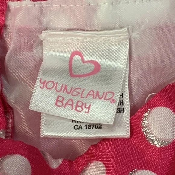 Youngland Baby Pink White Polka Dot Dress 24 Mo EUC - Picture 5 of 8